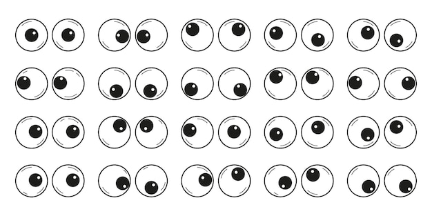 Premium Vector  Hand drawn cute googly eyes plastic toys set