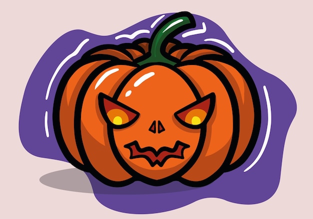 Hand drawn cute halloween pumpkin vector