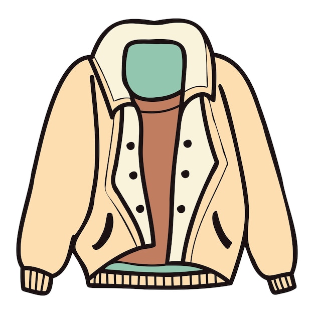 Hand Drawn cute jackets for men in doodle style