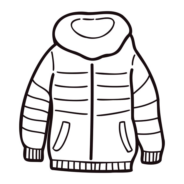 Hand drawn cute jackets for men in doodle style