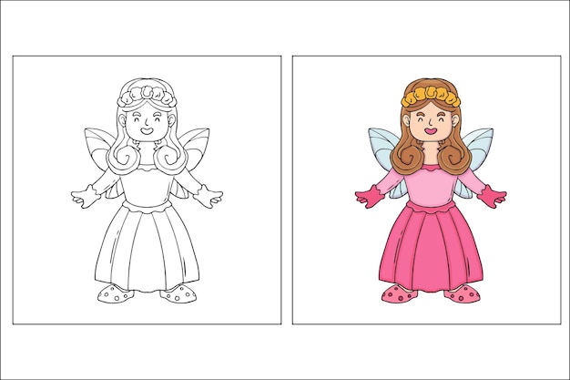 Hand Drawn Cute Kid In Halloween Costume Coloring Page 2