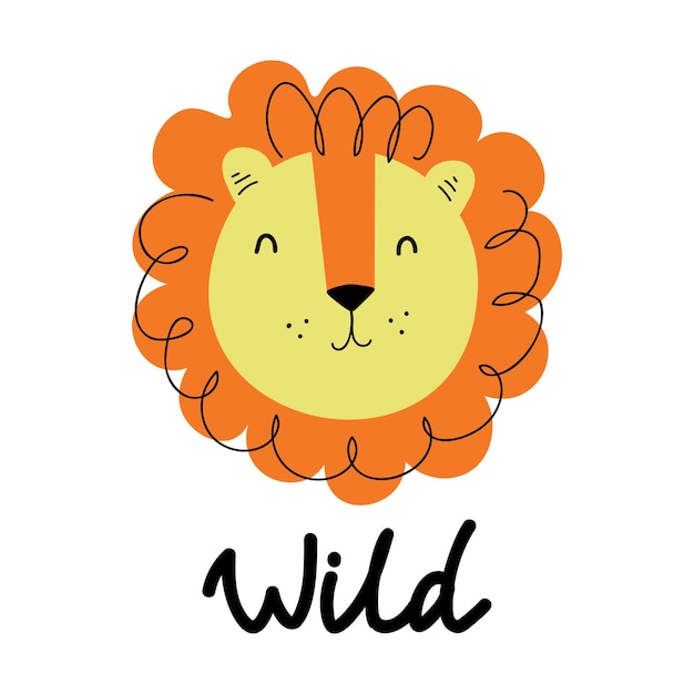 Hand drawn cute lion vector illustration hand drawn vector illustration for posters cards tshirt