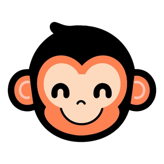 Vector hand drawn cute monkey in doodle style