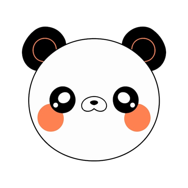 Hand Drawn cute panda in doodle style