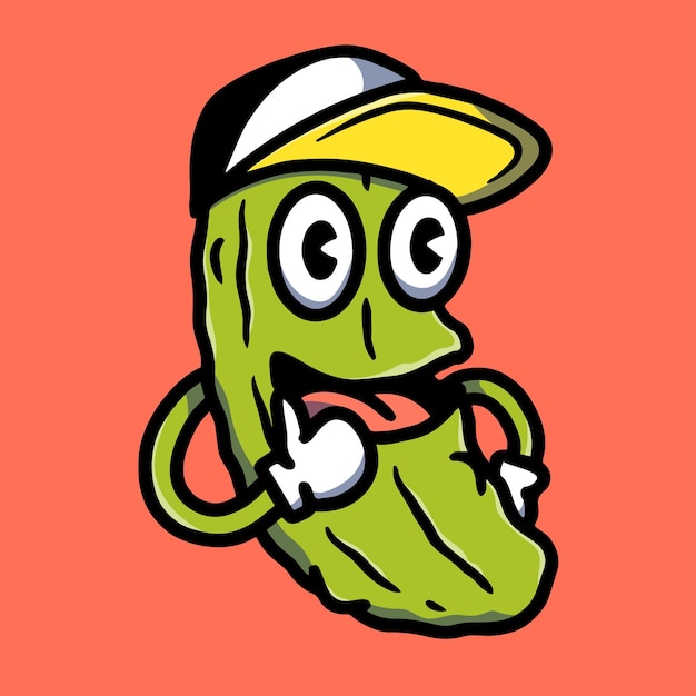 Vector hand drawn cute pickle illustration