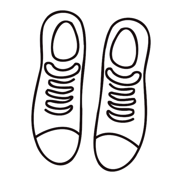 Hand Drawn cute sneakers in doodle style