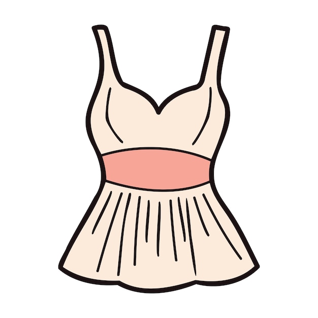 Hand Drawn cute swimwear for women in doodle style