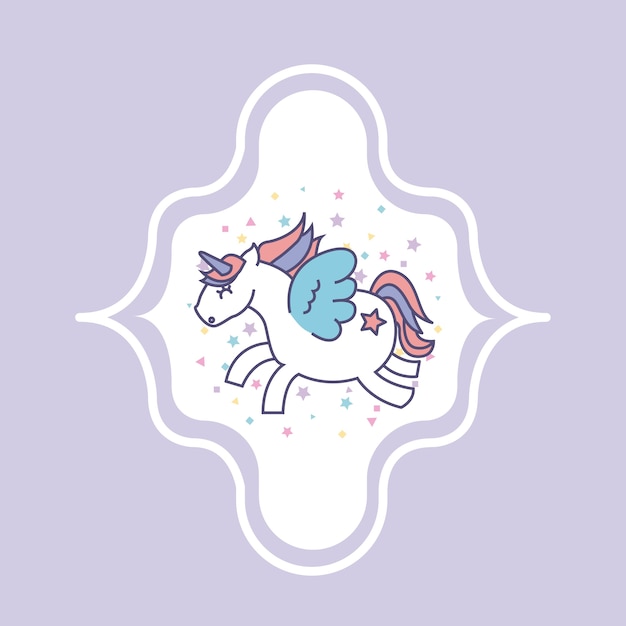 hand drawn cute unicorn icon