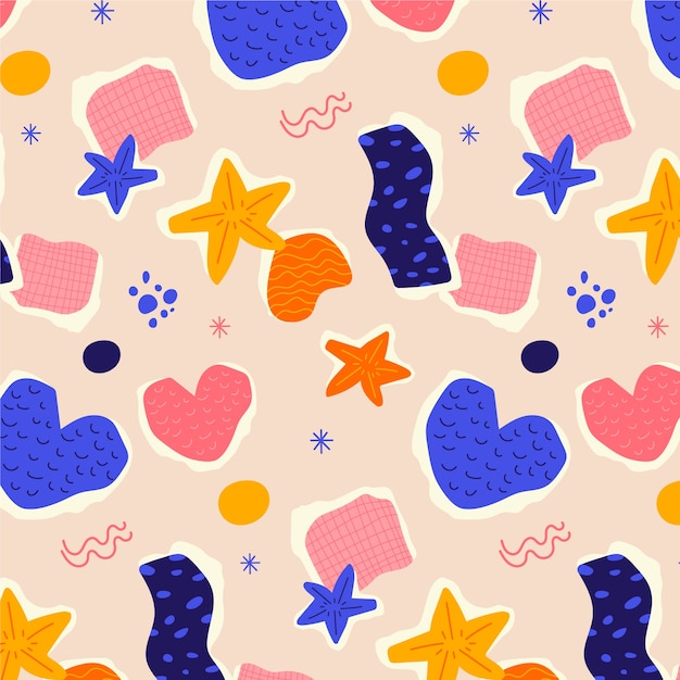 手描きの切り抜きのコラージュの背景