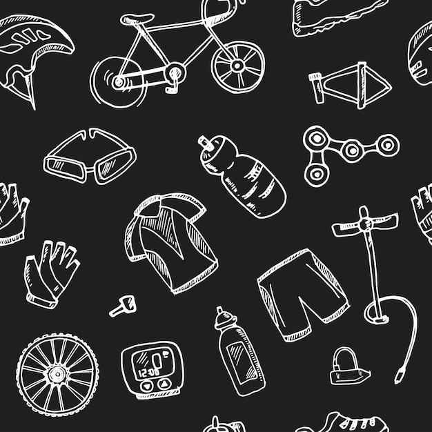 Vector hand drawn cycle racing set