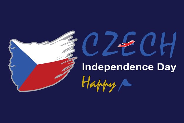 Hand drawn Czech independence day illustration