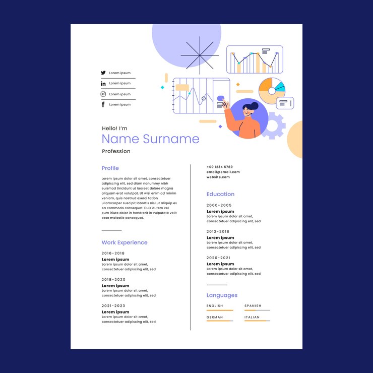 Vector hand drawn data analysis template