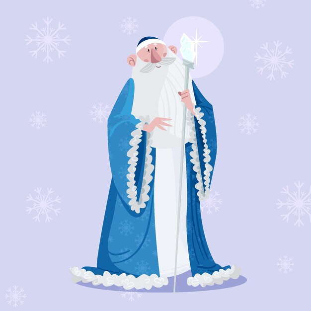 Vector hand drawn ded moroz