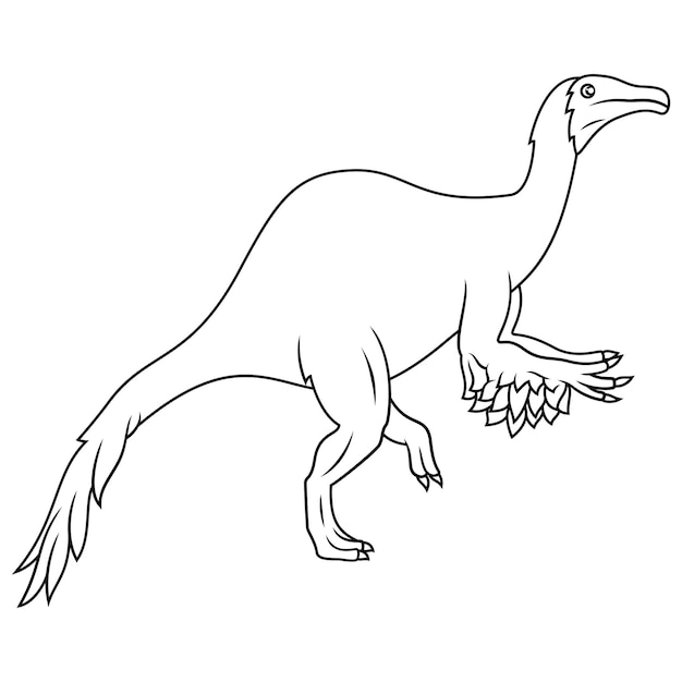 hand drawn of Deinocheirus line art