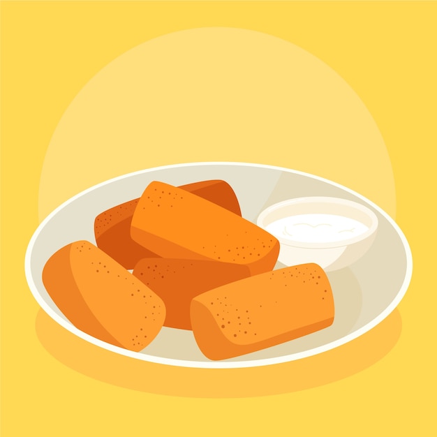 Vector hand drawn delicious croquetas illustration