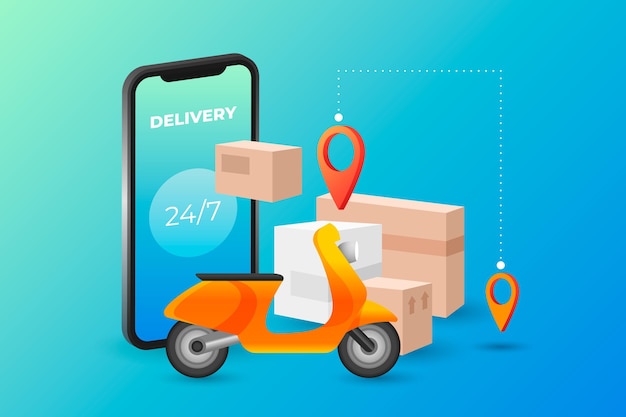 Vector hand drawn delivery concept