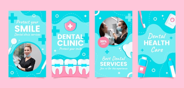 Hand drawn dental clinic design template