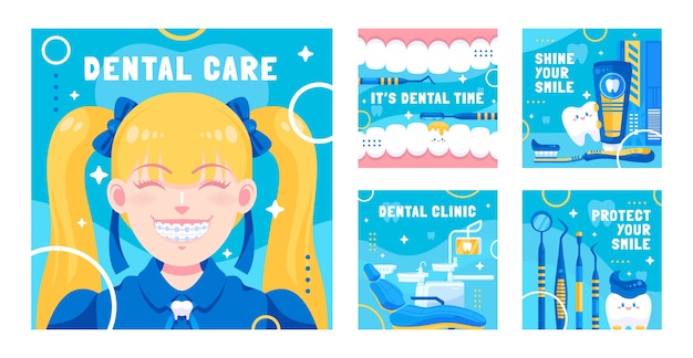 Hand drawn dental clinic instagram posts