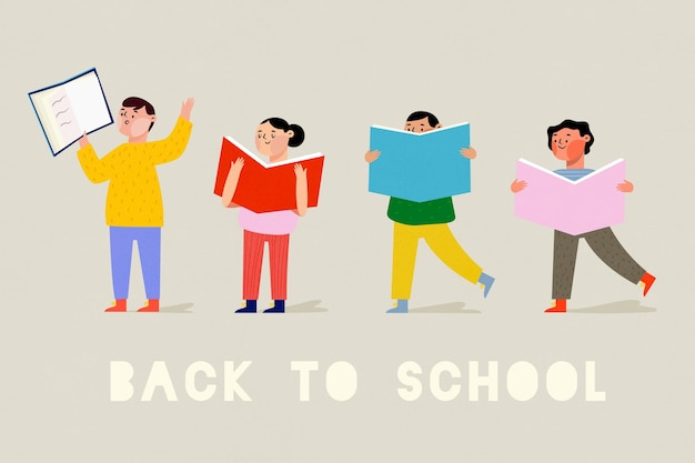 Hand drawn design children back to school