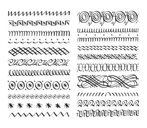 Hand drawn design elements calligraphy borders book design page decor Black white ink Elegant