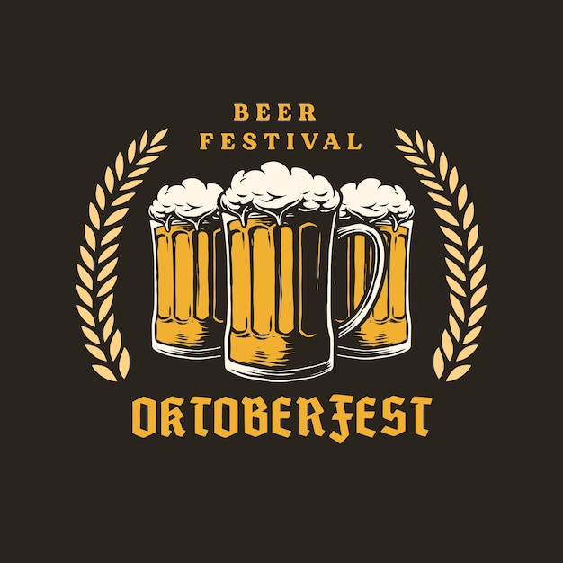 Vector hand drawn design of oktoberfest