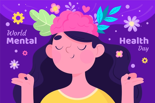 hand drawn design world mental health day