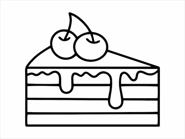 手描いたデザートケーキのイラスト