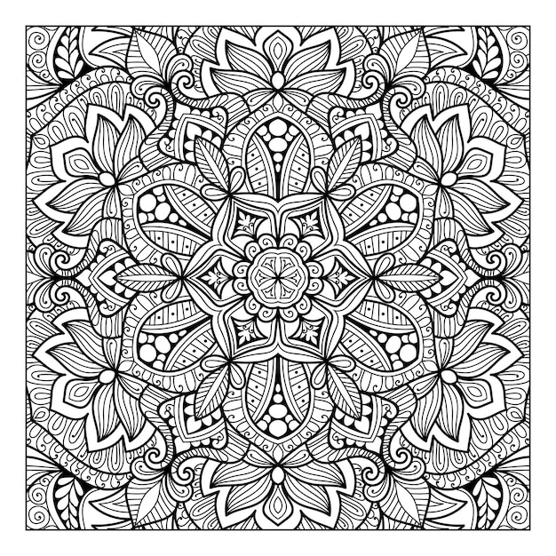 Hand drawn detailed mandala design background