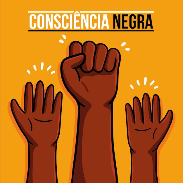 손으로 그린 디아 다 Consciencia Negra