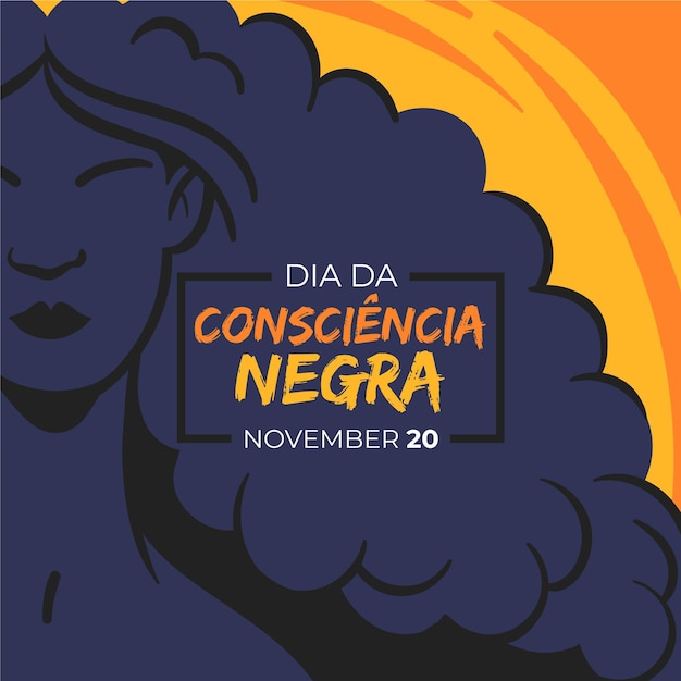 손으로 그린 디아 다 Consciencia Negra