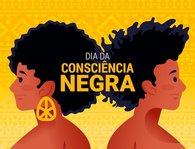 손으로 그린 디아 다 Consciencia Negra