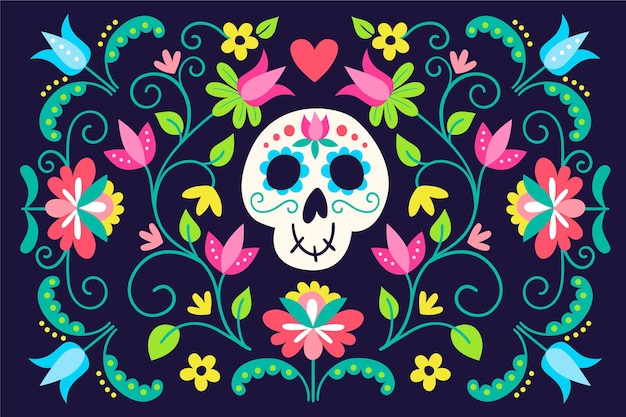 Sfondo dia de muertos disegnato a mano