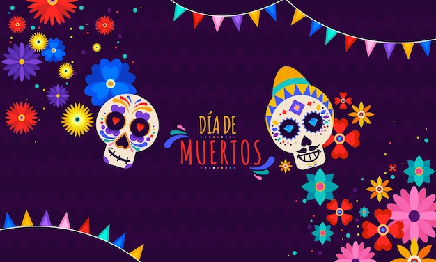 Sfondo dia de muertos disegnato a mano