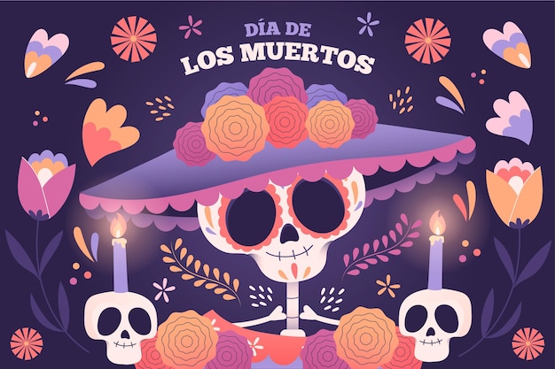 手描きdia de muertos背景