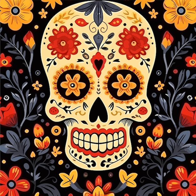 Fondo del modello dia de muertos disegnato a mano