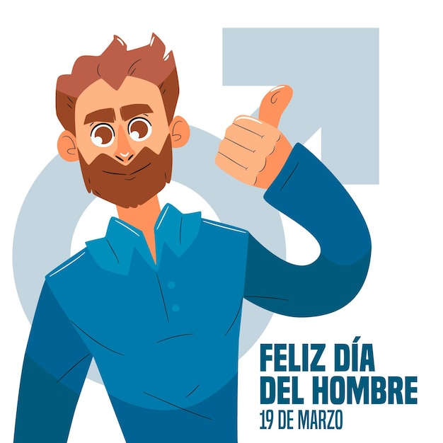 Hand-drawn dia del hombre illustration