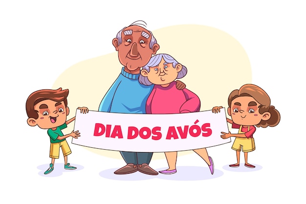 Нарисованная рукой иллюстрация dia dos avos
