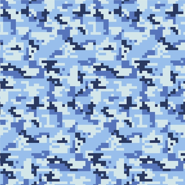 Hand drawn digital camo pattern illustration