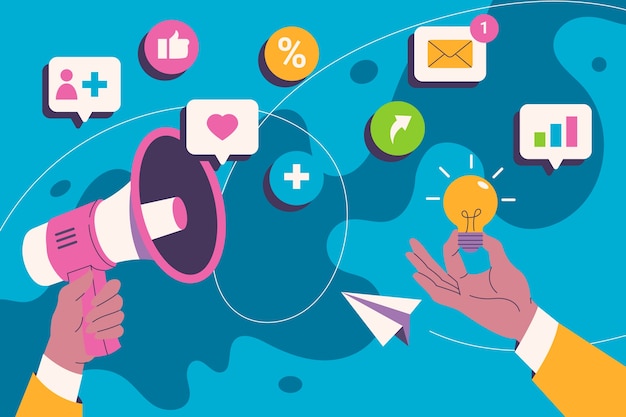 hand drawn digital marketing background