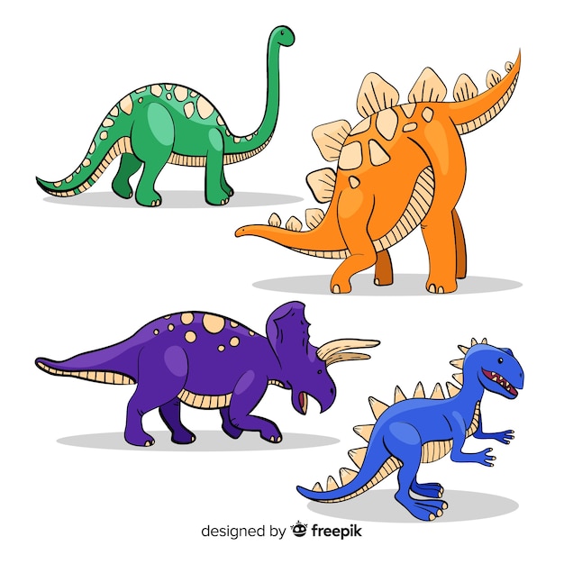 Hand drawn dinosaur collection