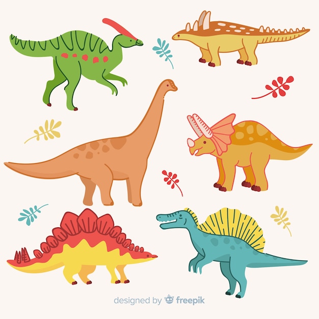 Hand drawn dinosaur collection