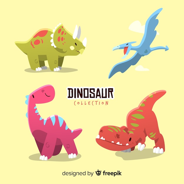 Hand drawn dinosaur collection