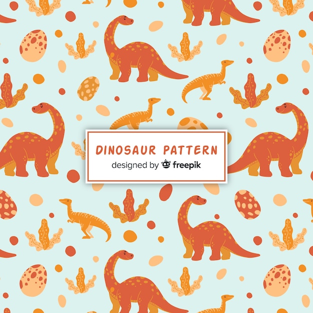 Hand drawn dinosaur pattern