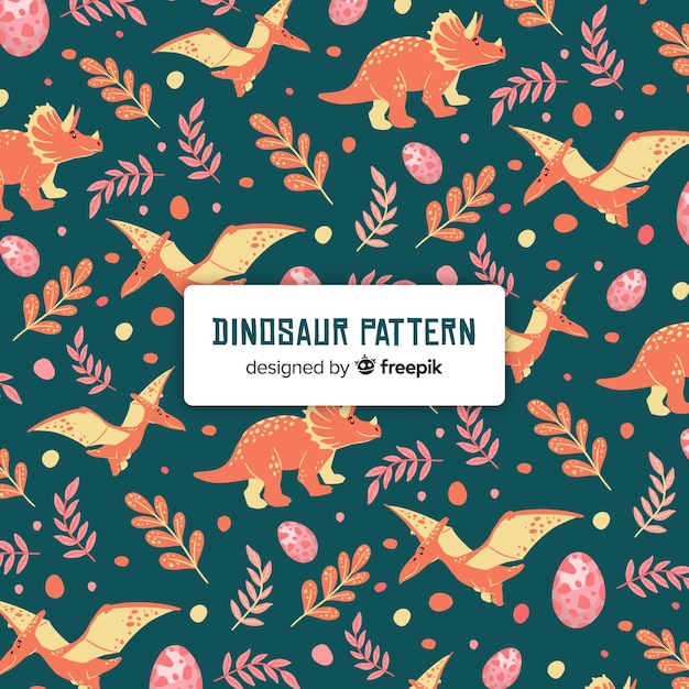 Hand drawn dinosaur pattern