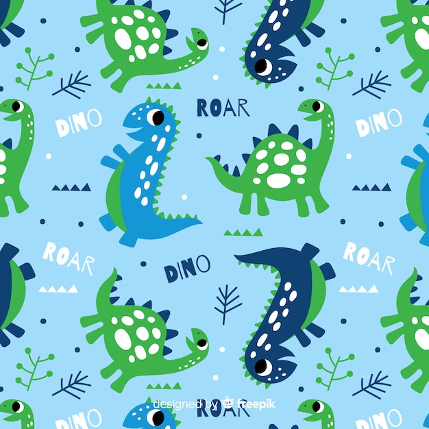 Hand drawn dinosaur pattern