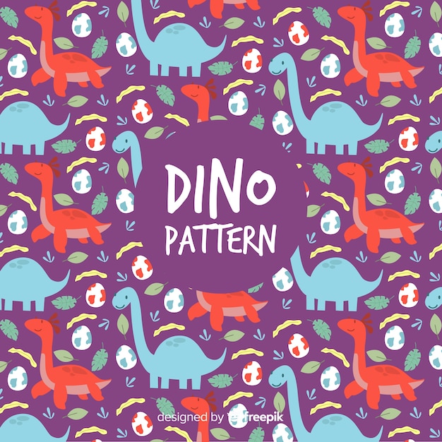 Hand drawn dinosaur pattern