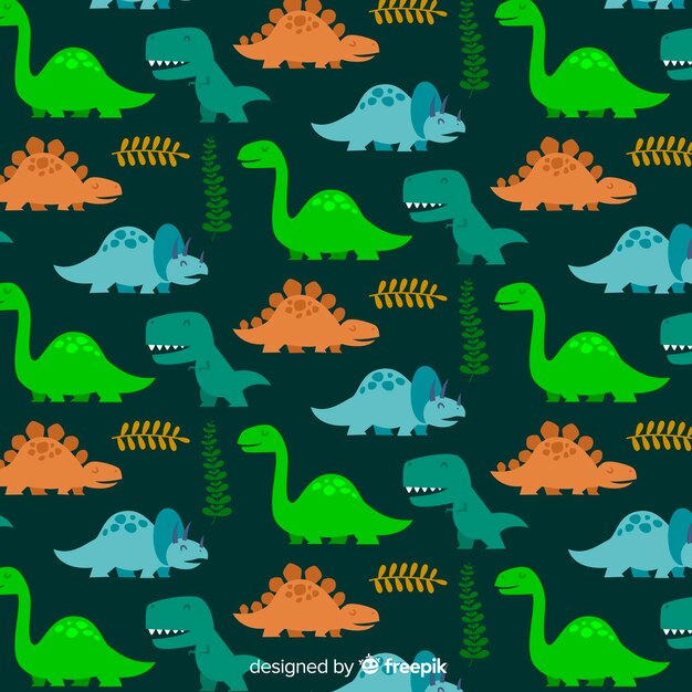 Hand drawn dinosaur pattern