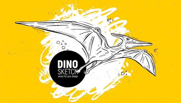 Schizzo di dinosauro disegnato a mano pteranodon