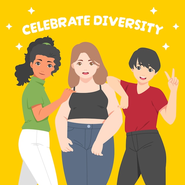 Vector hand drawn diversity illustration