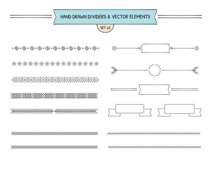 Vector hand drawn dividers & vector elements